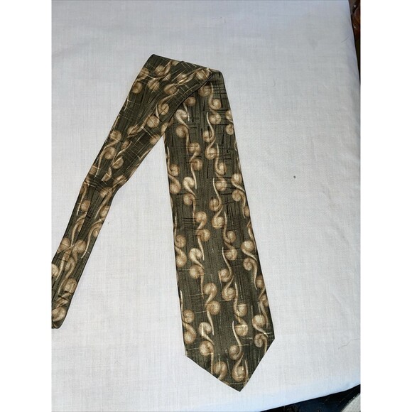 Structure Men’s Dress Tie Size 55” Green Geometric Silk Business Formal - Picture 4 of 12